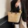 Large Capacity Handheld Woven Tote Bag Stylish Embroidered Casual Grass Handbag For Women Perfect F 3