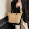 Large Capacity Handheld Woven Tote Bag Stylish Embroidered Casual Grass Handbag For Women Perfect F 3
