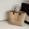 Large Capacity Handheld Woven Tote Bag Stylish Embroidered Casual Grass Handbag For Women Perfect F 4