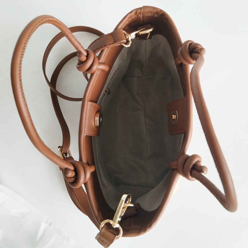 Stylish Woven Beach Bag Handheld Crossbody Rope Knot Bag For Women 4