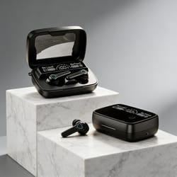 high-fidelity bluetooth headphones with touch controls waterproof design & digital display