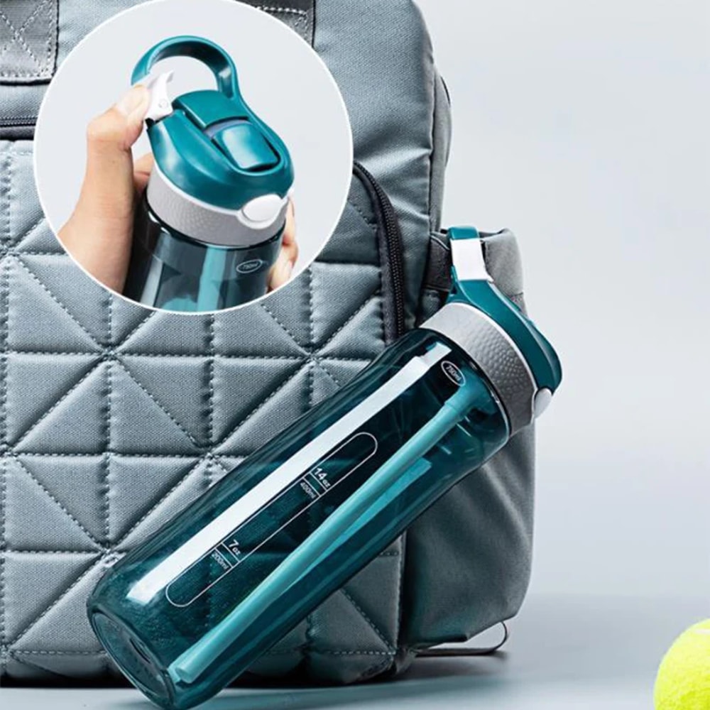 Portable Sports Water Bottle With Straw BPA Free Transparent Plastic For Hiking Camping And Outdoor 1