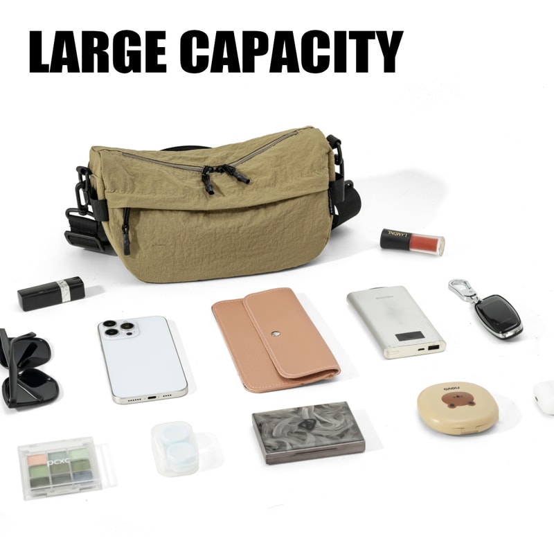 Waterproof Lightweight Nylon Crossbody Bag Trendy Unisex Multi Pocket Phone Bag For Hiking And Shop 1