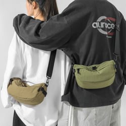 waterproof lightweight nylon crossbody bag trendy unisex multi pocket phone bag for hiking and shopping