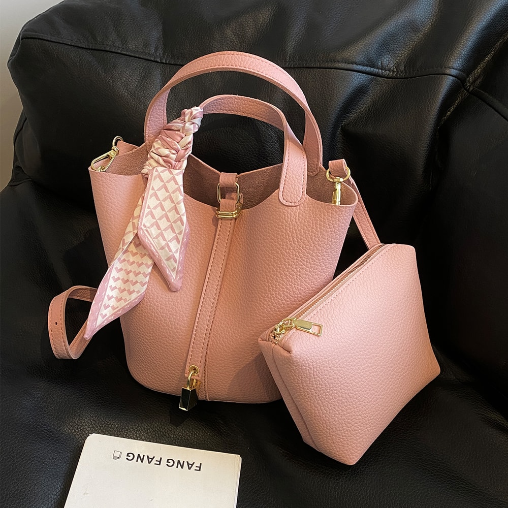 Stylish Large Capacity Womens Bucket Bag Commuter Handbag With Crossbody Option For Daily Use 3