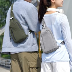 water resistant chest bag for women & men trendy casual cross shoulder bag for cycling commuting & travel