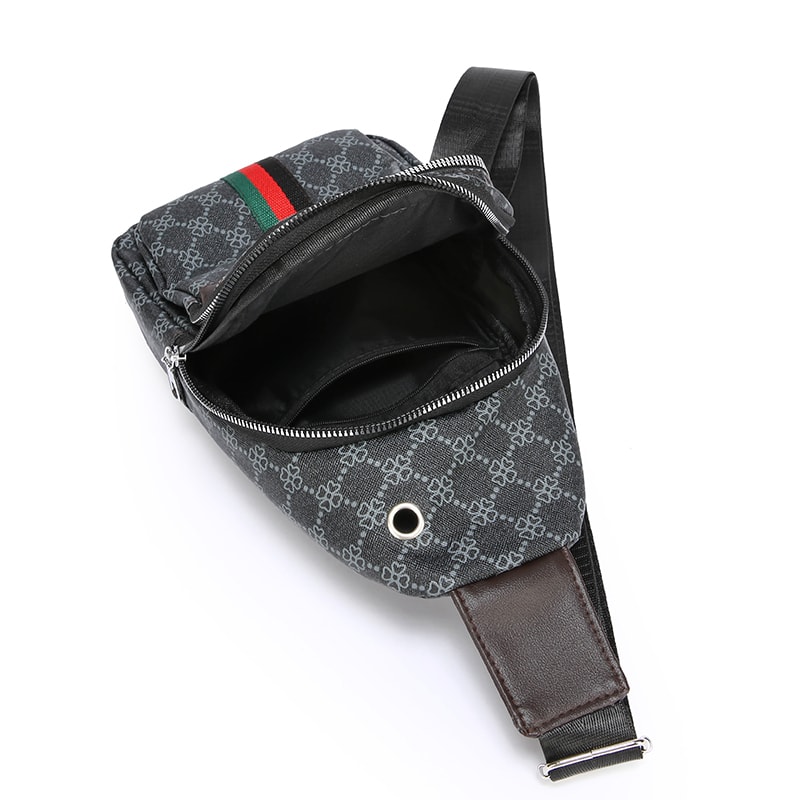 Mens Casual Crossbody Shoulder Bag Multi Pocket Lightweight Chest Bag With Earphone Hole 3