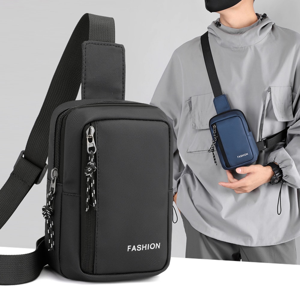 Casual Crossbody Messenger Bag For Men Black Oxford Shoulder Handbag For Travel Daily Use 1