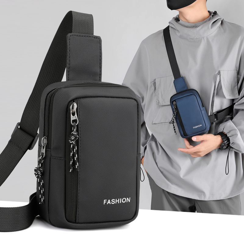 Casual Crossbody Messenger Bag For Men Black Oxford Shoulder Handbag For Travel Daily Use 1