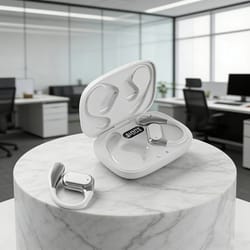 original tws bluetooth earbuds with silicone hanging hook hd call & enc noise reduction for sports & mobile phones