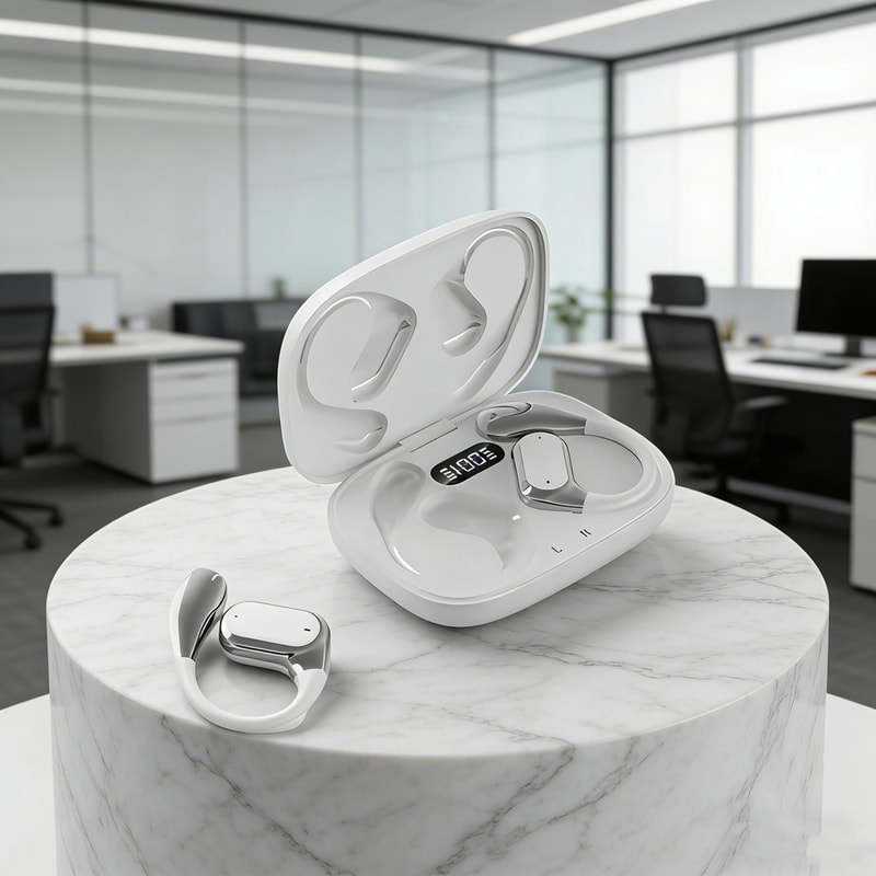 Original TWS Bluetooth Earbuds with Silicone Hanging Hook HD Call & ENC Noise Reduction for Sports & Mobile Phones