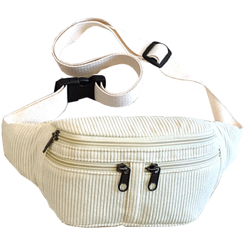 Trendy Multi Color Corduroy Waist Bag Casual Multi Pocket Design For Daily Use Travel 6