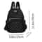 Diamond Check Embroidered Backpack Fashionable Womens Travel Bag with Riveted Detailing