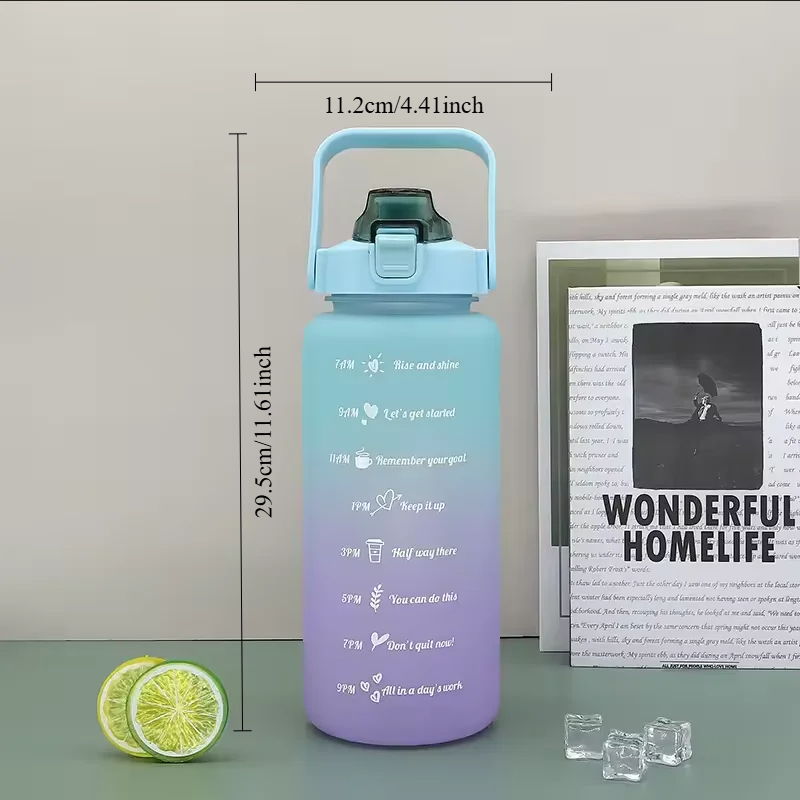 Leakproof Fitness Water Bottle Set With Time Mark Track Hydration For Workout Office And Travel 1