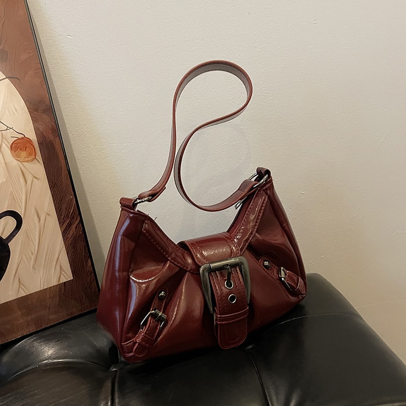 Retro Pleated Hobo Shoulder Bag Stylish Maillard Underarm Handbag For Women Perfect For Travel Sho 4