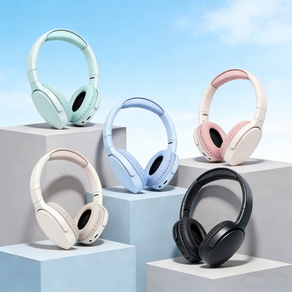 Fashionable Bluetooth Wireless Headphones Over Ear Deep Bass Sports Stereo HiFi Sound, Long Battery Life