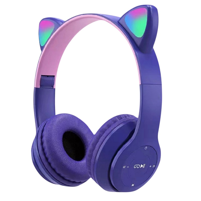 Wireless Cat Ear Headphones With Bluetooth Stereo Bass For Sports Gaming 3