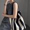 Niche Striped Canvas Bucket Bag For Women Large Capacity Commuting Tote Trendy Single Shoulder Bag 0