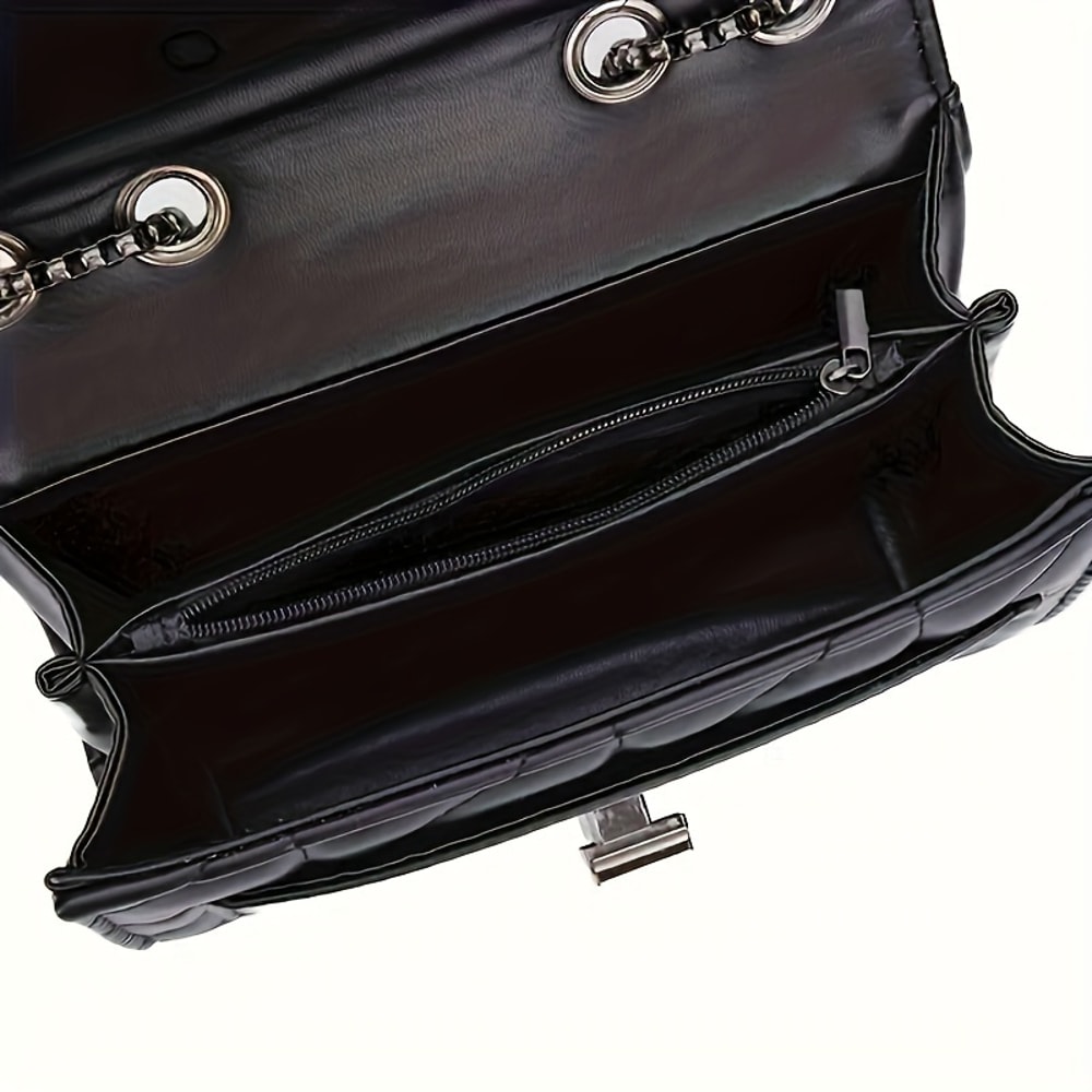 Elegant Black Mini Tartan Crossbody Bag with Adjustable Shoulder Strap