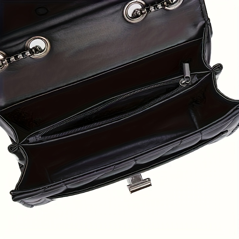 Elegant Black Mini Tartan Crossbody Bag with Adjustable Shoulder Strap