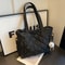 Chic Quilted Tote Bag Stylish MultiPocket Handbag With Pendant Large Capacity Shoulder Bag For Dail 3