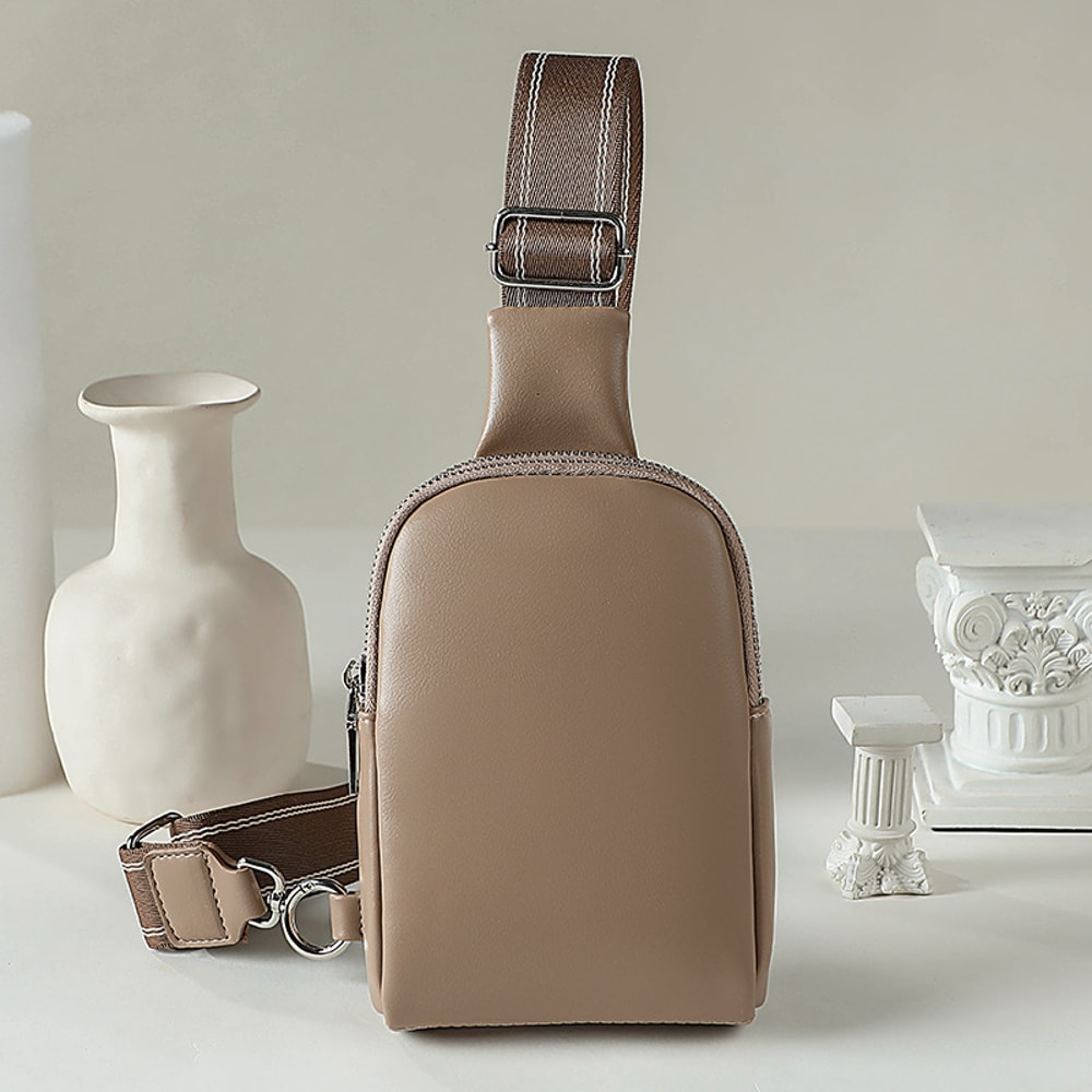 Versatile Soft Leather Crossbody Waist Bag for Women Stylish Compact and Practical Mobile Phone Holder