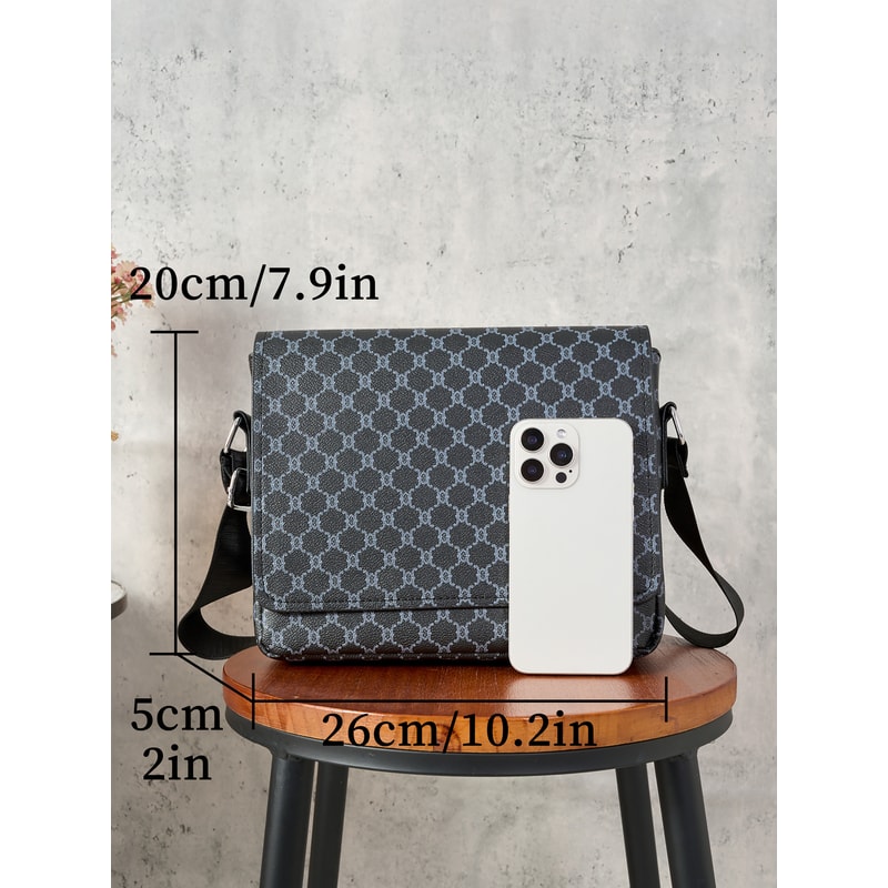 Simple Casual Flap Crossbody Bag Lightweight Large Capacity Satchel For Business Work 2