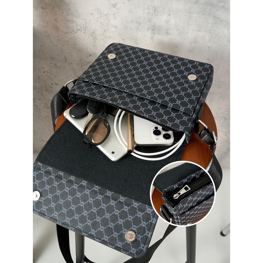 Simple Casual Flap Crossbody Bag Lightweight Large Capacity Satchel For Business Work 4