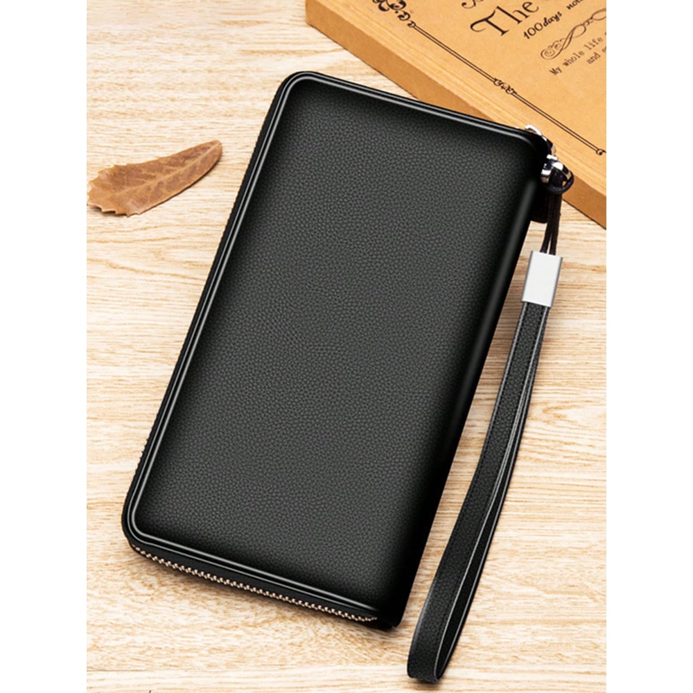 Simple Solid Color Long Wallet Business Style Multi Card Holder Portable Mobile Wallet For Men Wom 0