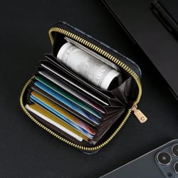 fashion womens card holder with zipper portable mini wallet for women multi slot coin purse card case