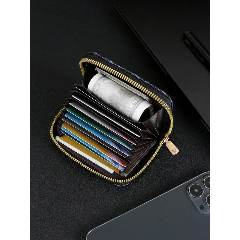 Fashion Womens Card Holder With Zipper Portable Mini Wallet For Women Multi Slot Coin Purse Card Ca 0
