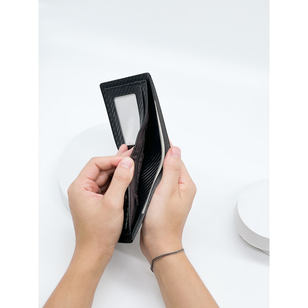 Fashion Trend Business Casual Carbon Fiber Mens Wallet With Card Slot 4