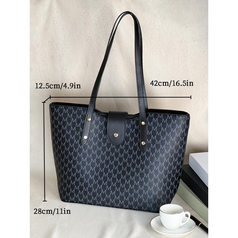 Large Capacity Fashion Tote Bag Stylish Portable Zippered Shoulder Sling for Women Ideal Gift for All Occasions