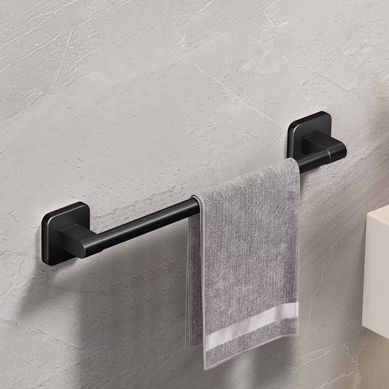 Self Adhesive Bathroom Towel Rack White Black Towel Holder For Effortless Installation 5