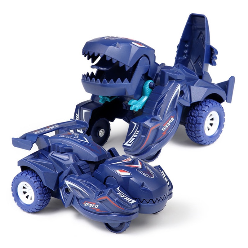 Dinosaur Transformation Car Toy for Boys Mini Vehicles with One Step Action and Collision Transformation