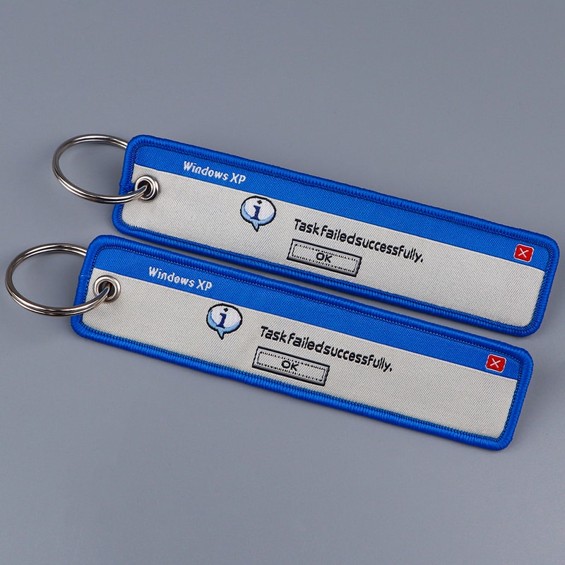 Funny Embroidered Task Failed Successfully Key Fob for Motorcycles & Cars Keychain Gift Accessory