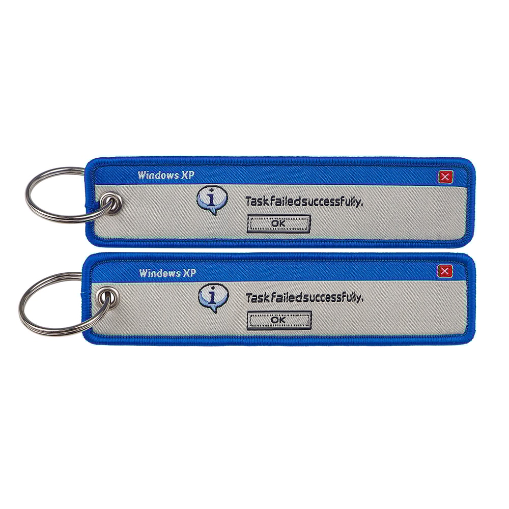 Funny Embroidered Task Failed Successfully Key Fob for Motorcycles & Cars Keychain Gift Accessory