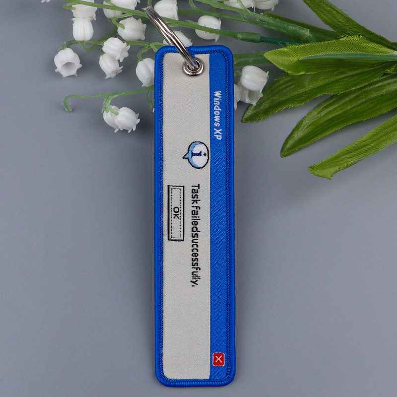 Funny Embroidered Task Failed Successfully Key Fob for Motorcycles & Cars Keychain Gift Accessory