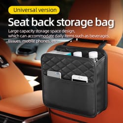 multifunctional car seat storage bag leather garbage & storage bag for cars