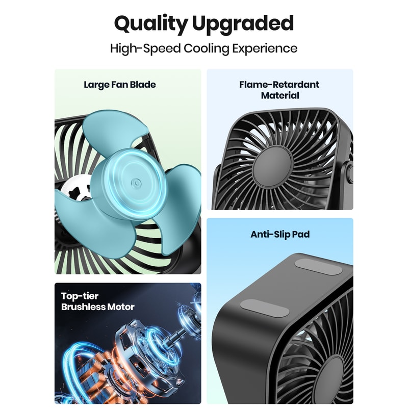 Portable USB Fan Mini Desk Fan Quiet Personal Cooling Fan 2