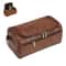 Leather Toiletry Bag Hanging Travel Dopp Kit Organizer 4
