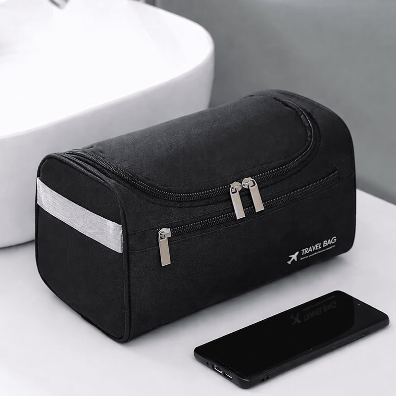 Leather Toiletry Bag Hanging Travel Dopp Kit Organizer 9