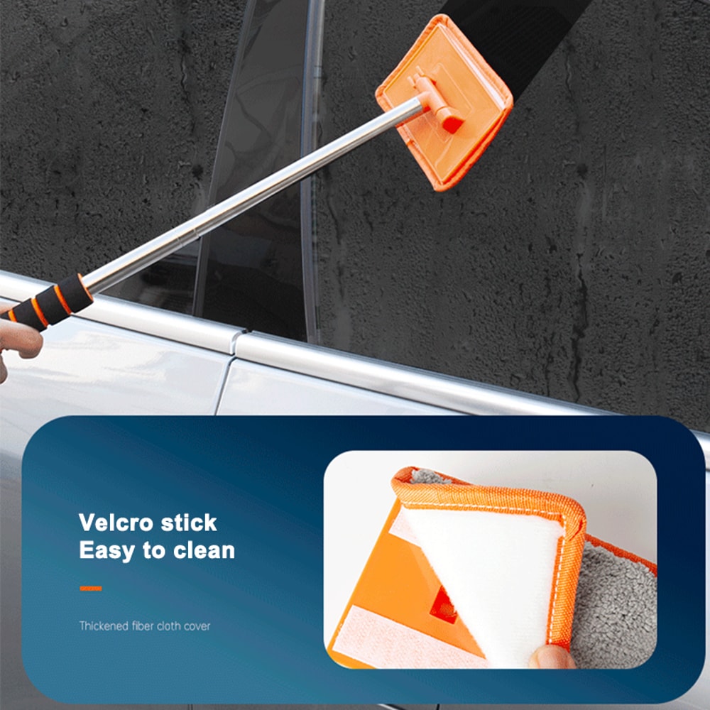 Telescopic Car Windshield Defogger Brush Long Handle Glass Cleaner Dust Remover 4