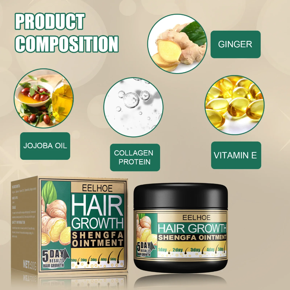 Ginger Hair Care Cream for Hair Growth Scalp Massage and Smoothing Care