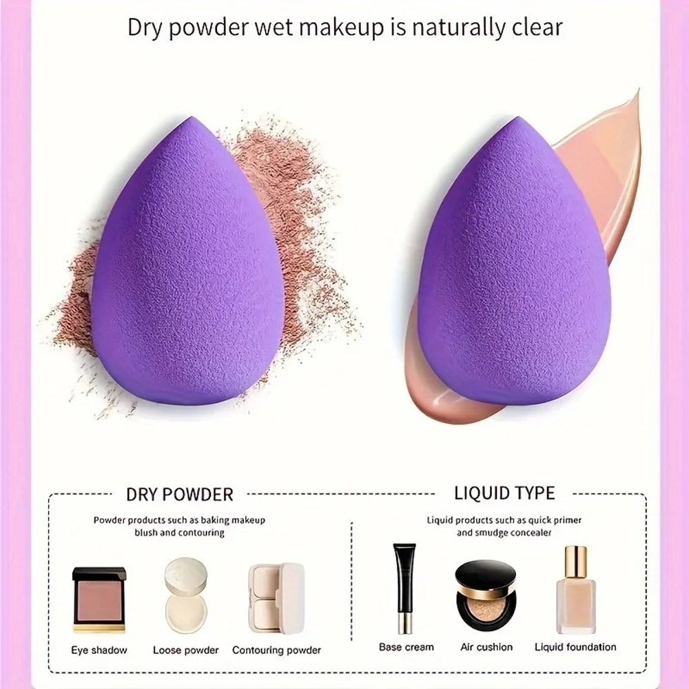 Professional Makeup Sponge Set Soft Multi Purpose Tools For Flawless Foundation Powder Blush Appli 4
