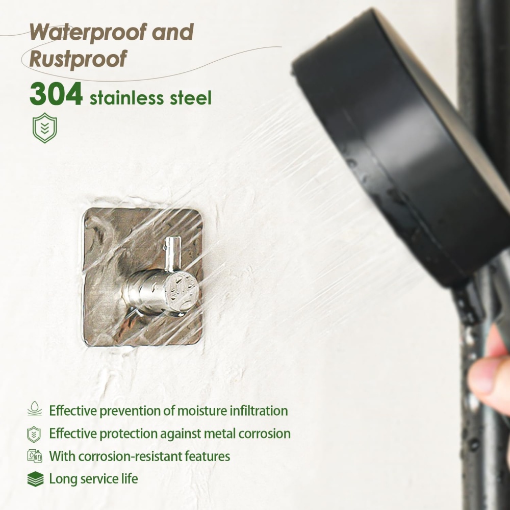 Heavy Duty Self Adhesive Towel Rack Waterproof Wall Hook No Drilling Required 3