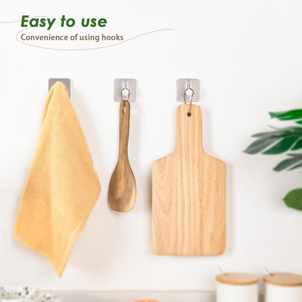 Heavy Duty Self Adhesive Towel Rack Waterproof Wall Hook No Drilling Required 5