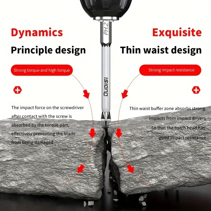 Magnetic Screwdriver Bit Set Heavy Duty Shockproof Impact Drill Bits 2