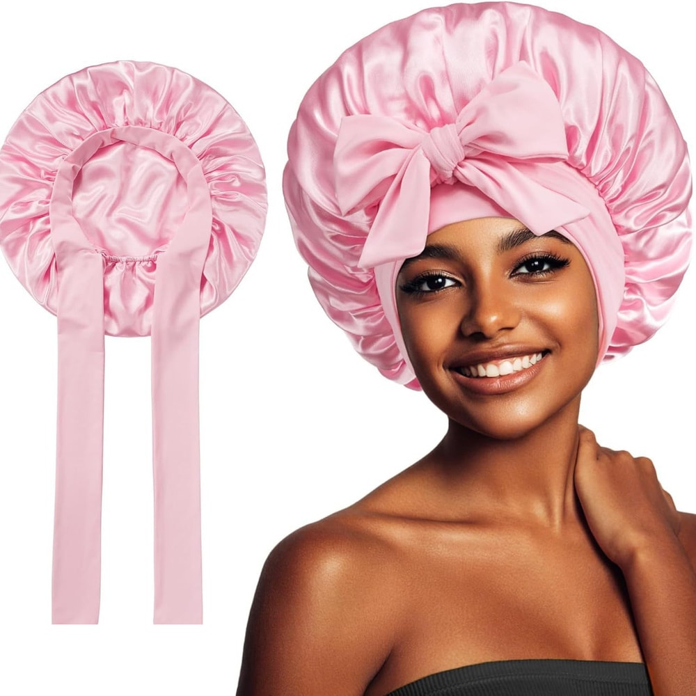 Satin Night Sleep Cap For Women And Men Unisex Hair Care Bonnet 0