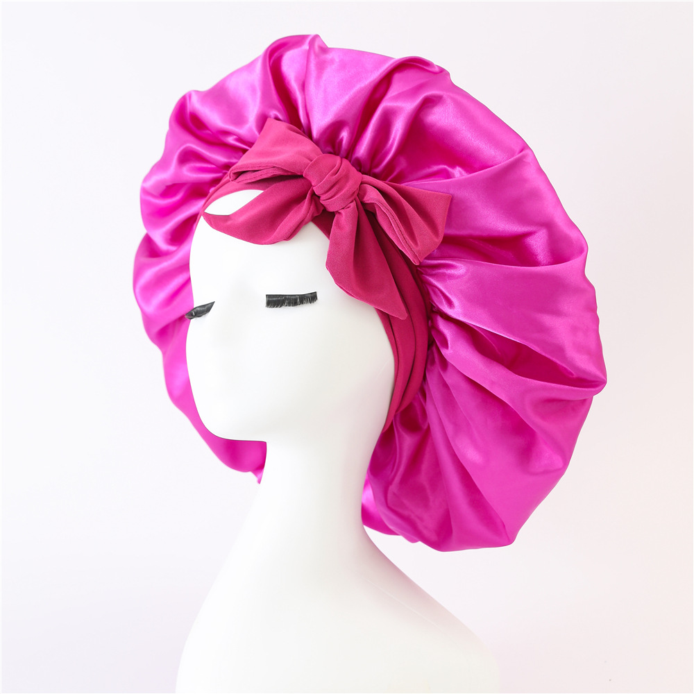 Satin Night Sleep Cap For Women And Men Unisex Hair Care Bonnet 4